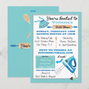 Retro Kitchen Bridal Dusche Einladungen