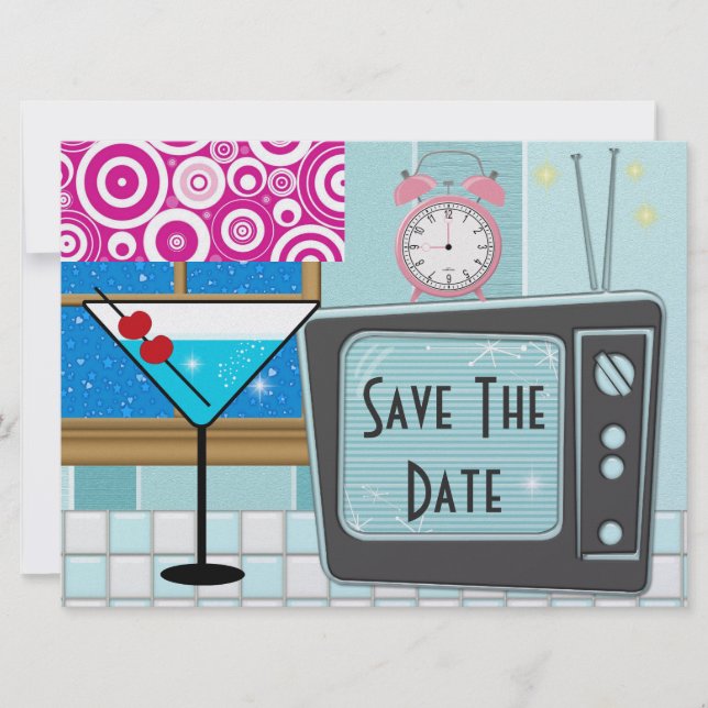 Retro Kitchen / Dinner Party - SRF Save The Date (Vorderseite)