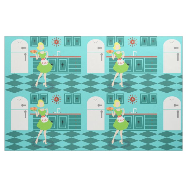 Retro Kitchen Fabric Stoff (Fat Quarter (45,7 x 55,9 cm))