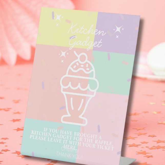 Retro Kitchen Gadget Raffle Sockelschild (Retro Kitchen Gadget Raffle Pedestal Sign)