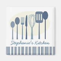 Retro Kitchen Kochutensilien Personalisiert Magnet