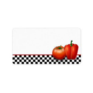 Retro Kitchen oder Cooking Blank Address Labels Adressaufkleber