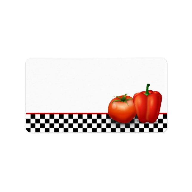 Retro Kitchen oder Cooking Blank Address Labels Adressaufkleber (Vorne)