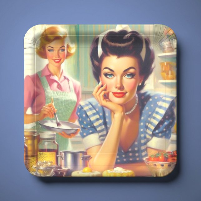 Retro Kitchen Painting Pappteller (Von Creator hochgeladen)