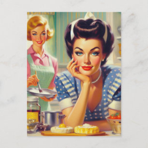Retro Kitchen Painting Postkarte