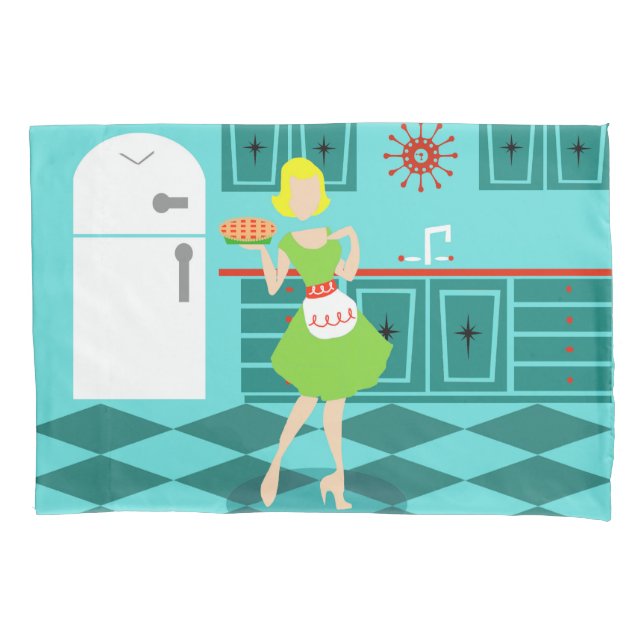 Retro Kitchen Pillowcase Kissenbezug (Vorderseite)