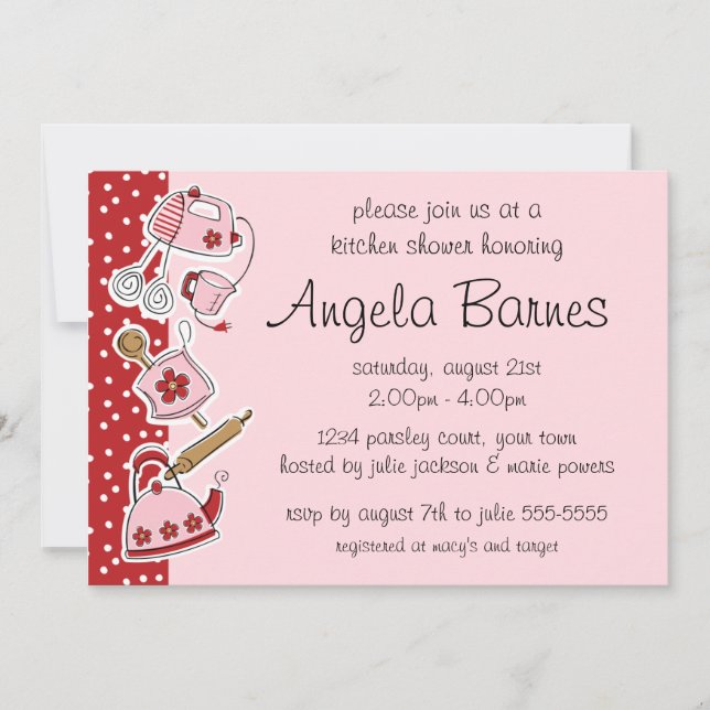 Retro Kitchen Polterabend Einladungen (Vorderseite)