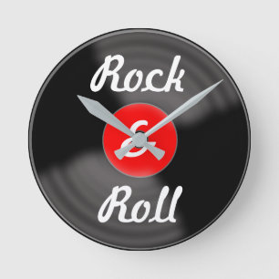 Retro Kitchen Rock & Roll Red Record Wall Clock Runde Wanduhr