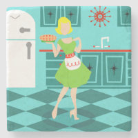 Retro Kitchen Stone Untersetzer