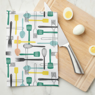 Retro Kitchen Utensils Geschirrtuch