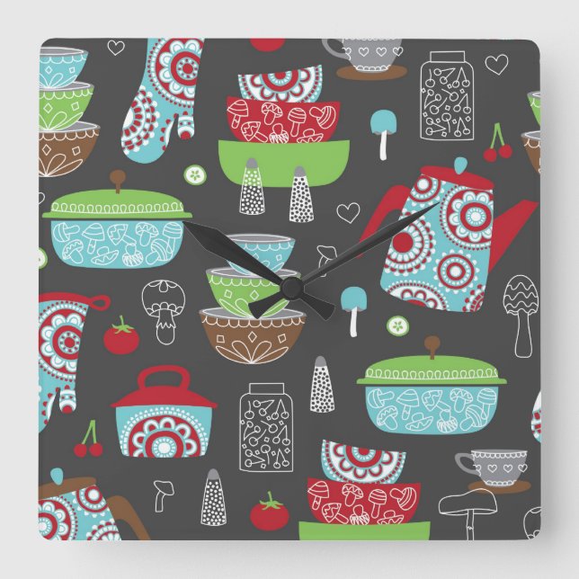 Retro Kitchen Wand Uhr (Vorderseite)