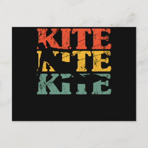 Retro Kite Vintag Surfen Wind Wave Surfer Postkarte