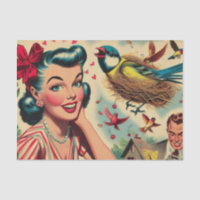 Retro Kitsch Girl Illustration der 1950er Jahre