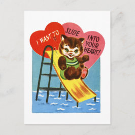 Retro Kitten Valentine Feiertagspostkarte