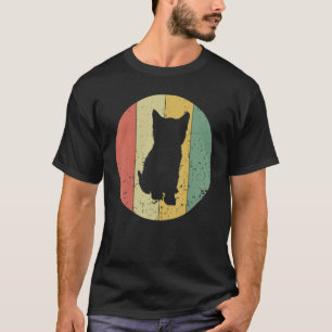 Retro Kitten Vintag Cat Silhouette Tier 80er 90 T-Shirt
