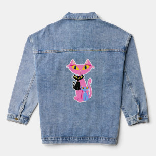 Retro Kitty Trio Niedlich Fun Cartoon Retro Design Jeansjacke