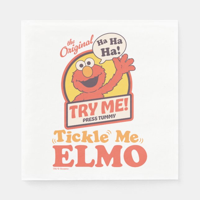Retro Kitzel mich Elmo Winkendes Grafik Serviette (Vorderseite)