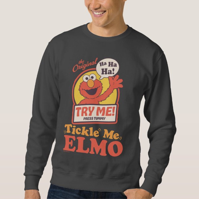 Retro Kitzel mich Elmo Winkendes Grafik Sweatshirt (Vorderseite)