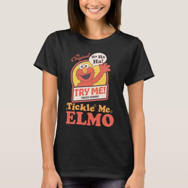 Retro Kitzel mich Elmo Winkendes Grafik T-Shirt (Vorderseite)