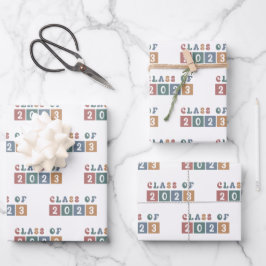 Retro-Klasse des Abschlusses 2023 Geschenkpapier Set