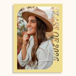 Retro-Klasse von 2026 Foto-Minimalist-Zitrus Einladung