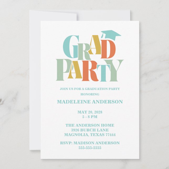 Retro-Klasse zum Gratulieren zum Abschlussfoto Einladung (Vorderseite)