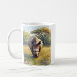 Retro Klassiker Afrikanisches Nashorn Kaffeetasse