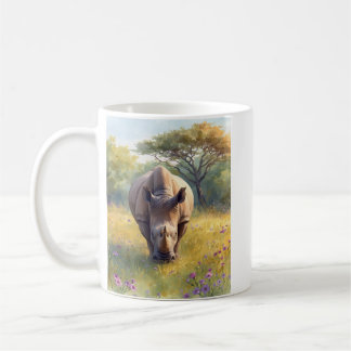 Retro Klassiker Afrikanisches Nashorn Kaffeetasse