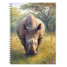 Retro Klassiker Afrikanisches Nashorn Notizblock