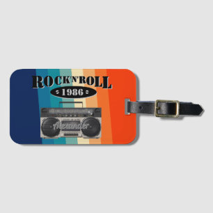 Retro-Klassiker Boombox Rock 'n' Roll Musik Vintag Gepäckanhänger