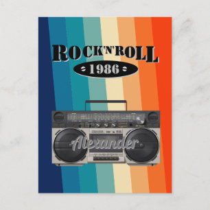 Retro-Klassiker Boombox Rock 'n' Roll Musik Vintag Postkarte