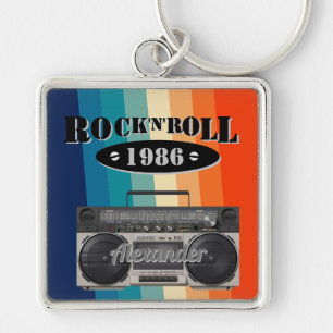 Retro-Klassiker Boombox Rock 'n' Roll Musik Vintag Schlüsselanhänger