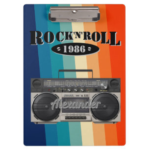 Retro-Klassiker Boombox Rock n Roll Musik vintage Klemmbrett