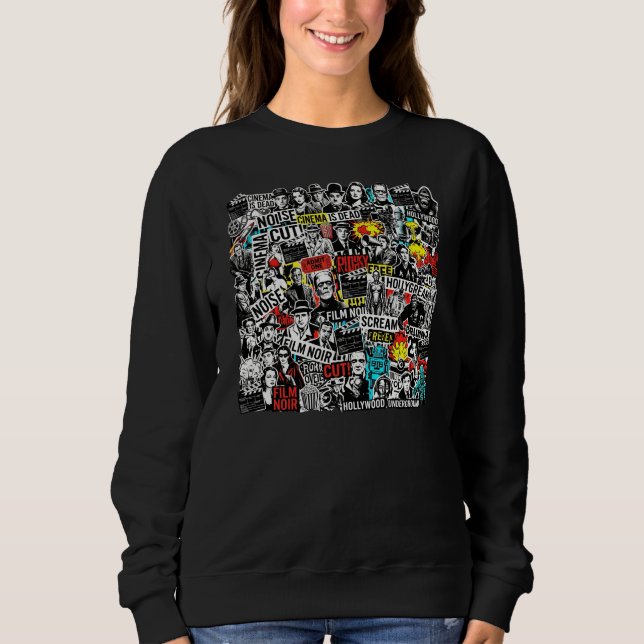 Retro-Klassiker-Kino-Aufkleber Collage - Vintage-F Sweatshirt (Vorderseite)