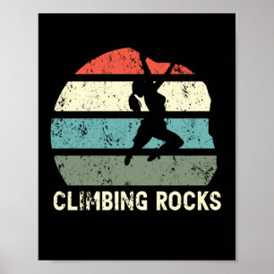 Retro Kletterfelsen Klettertour Vintage Poster