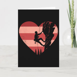 Retro-Kletterherz-Valentinstag-Kletterer Damen Her Karte