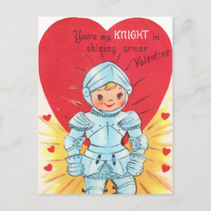 Retro Knight Valentine Feiertagspostkarte
