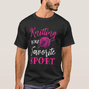 Retro Knitting ist mein Lieblingssport Nähen Stric T-Shirt
