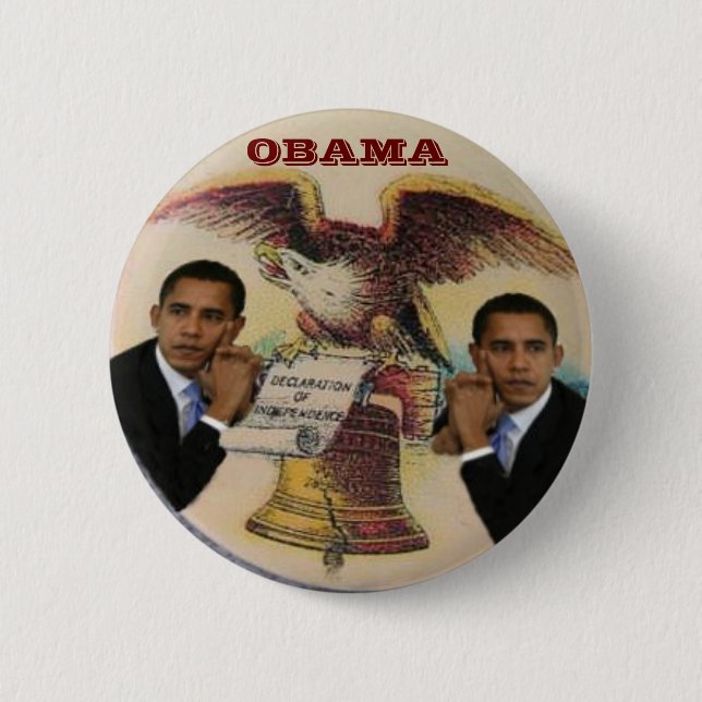 Retro Knopf Obama Liberty Bell Button (Vorderseite)