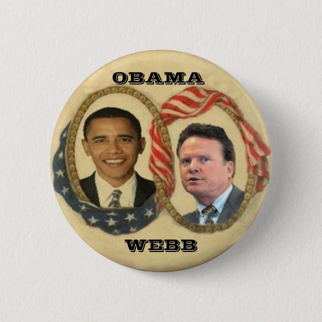 Retro Knopf Obama/Webb Button (Vorderseite)