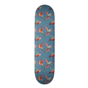 Retro Kolibri-Muster Skateboard