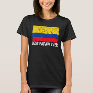 Retro Kolumbien Flag Bester Papa je Vatertag T-Shirt