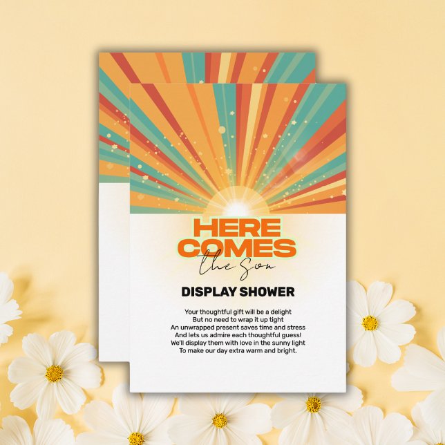 Retro kommt hier die Son Baby Dusche Begleitkarte (Von Creator hochgeladen)