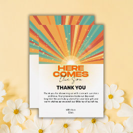 Retro kommt hier die Son Baby Dusche Dankeskarte