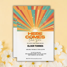 Retro kommt hier die Son Baby Dusche Einladung