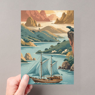 Retro Komodo-Insel Indonesien Acryleinladungen