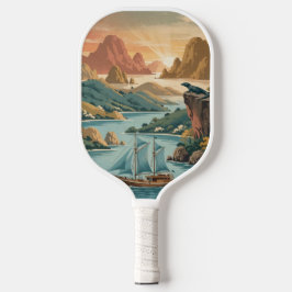 Retro Komodo-Insel Indonesien Pickleball Schläger