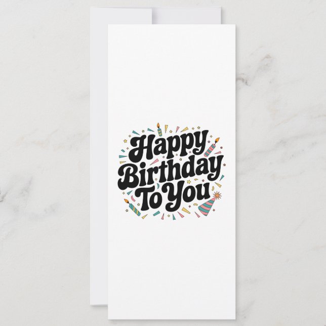 Retro-Konfetti-Geburtstag Einladung (Vorderseite)