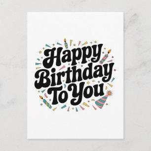 Retro-Konfetti-Geburtstag Einladungspostkarte