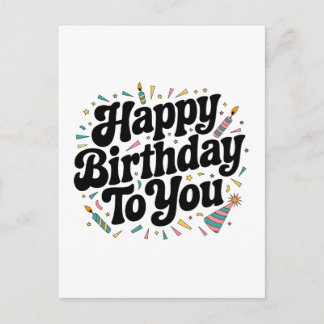 Retro-Konfetti-Geburtstag Einladungspostkarte